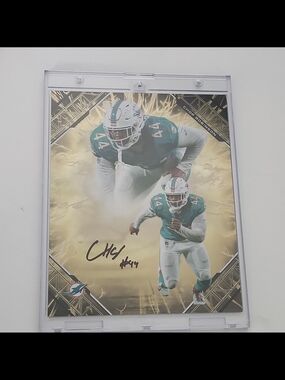 Chomp Robinson Miami Dolphins Signed 8in. x 10in. Card Fanatics Cert.
